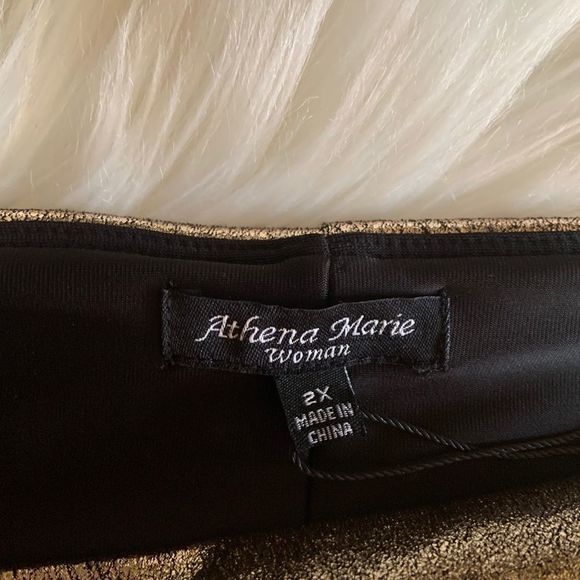 Athena Marie Gold Metallic Wide Leg Pants - Picture 3 of 7